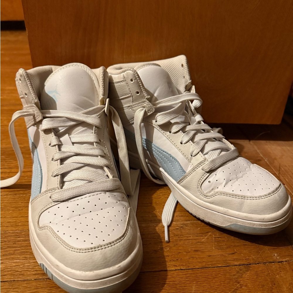 Grey Puma High-Top Sneakers